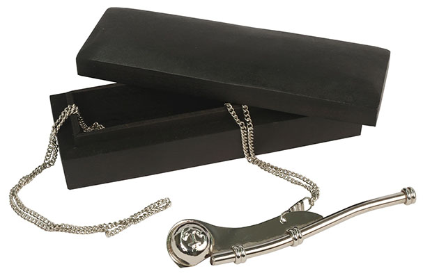 Nickel/Black Finish Bosun Whistle Box